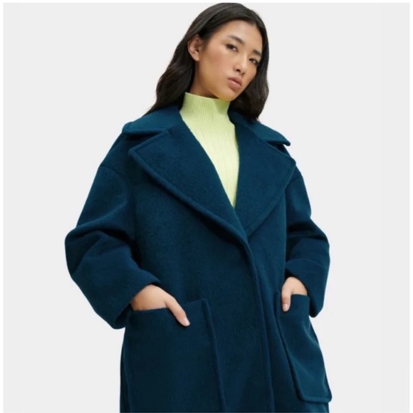 UGG Women’s Hattie Oversized Long Coat Midnight Blue NWT Medium - Picture 11 of 13